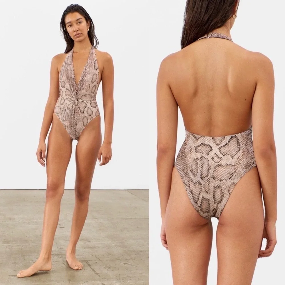 Mara Hoffman Gabriela One Piece Swimsuit,‎ Python Sz L